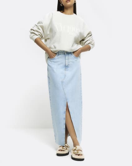 Beige graphic print sweatshirt