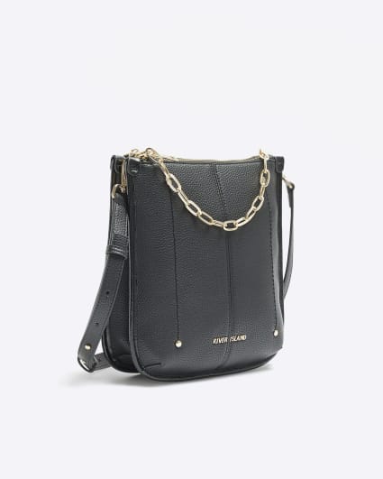 Black chain detail messenger bag