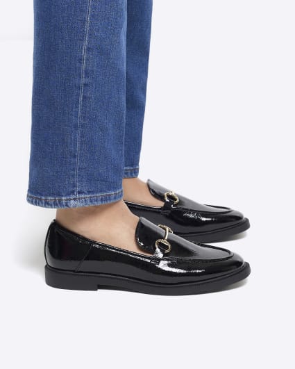 Black chain loafers
