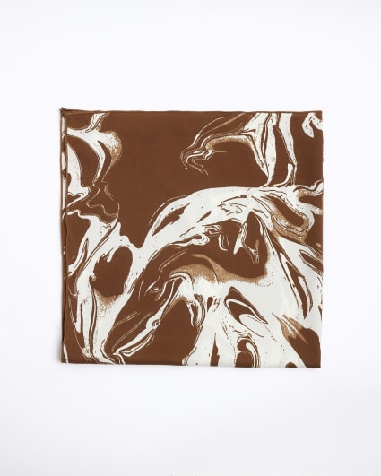 Brown abstract head scarf