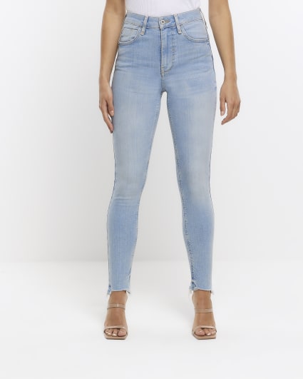 Blue high waisted bum sculpt skinny jeans