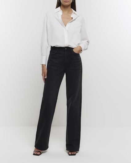 White chiffon long sleeve shirt