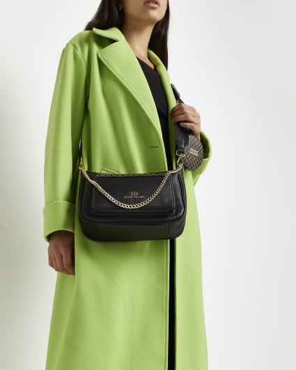 Black monogram Pouchette Cross Body Bag