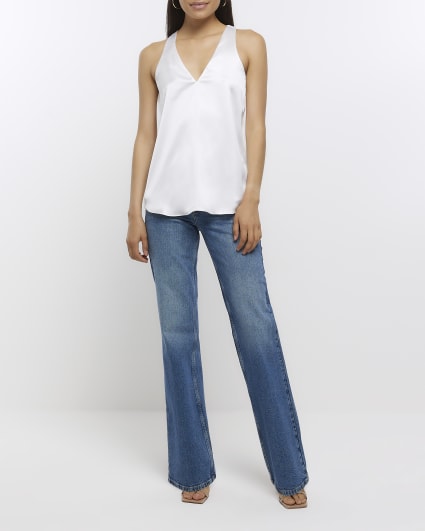 White chiffon tank top