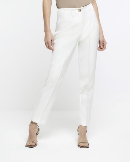 White cigarette trousers