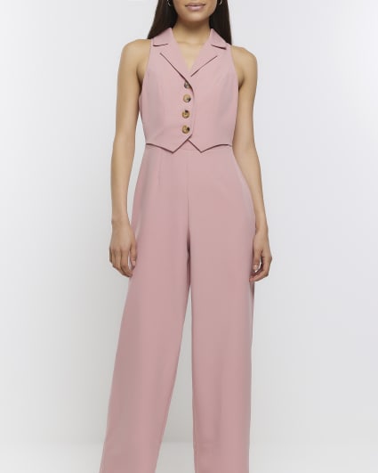 Pink waistcoat jumpsuit