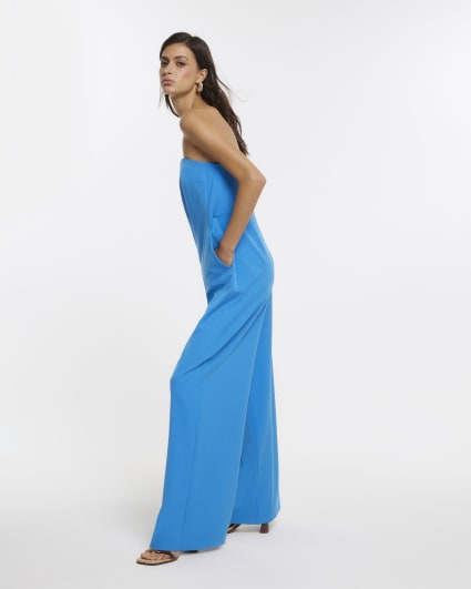 Blue RI Studio wide leg bandeau jumpsuit