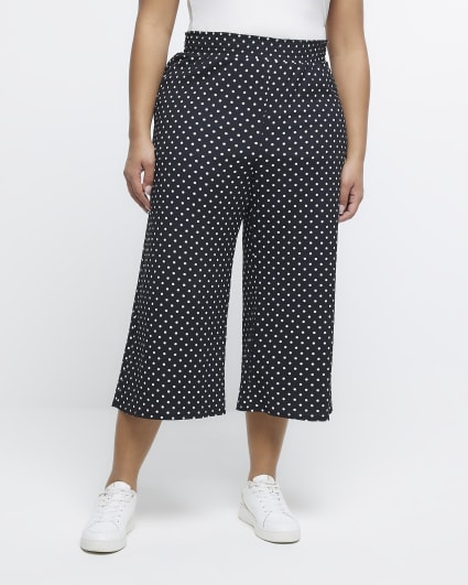 Plus black spot culottes