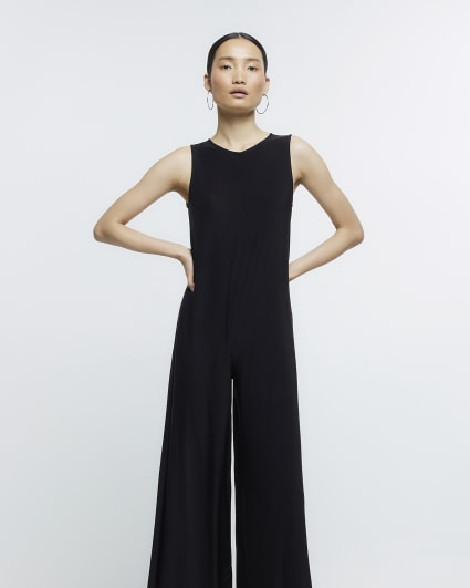 Black wide leg jumpsuit