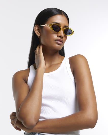 Yellow Oval Sunglasses