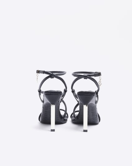 Black wide fit heeled sandals