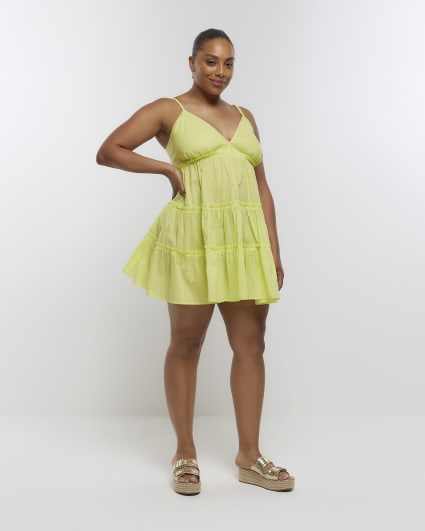 Plus lime mini beach dress