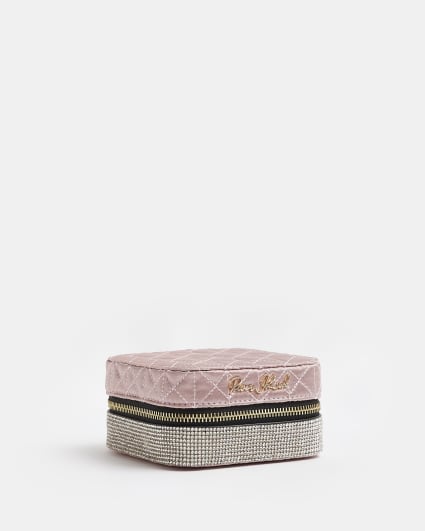 Pink velvet jewellery box