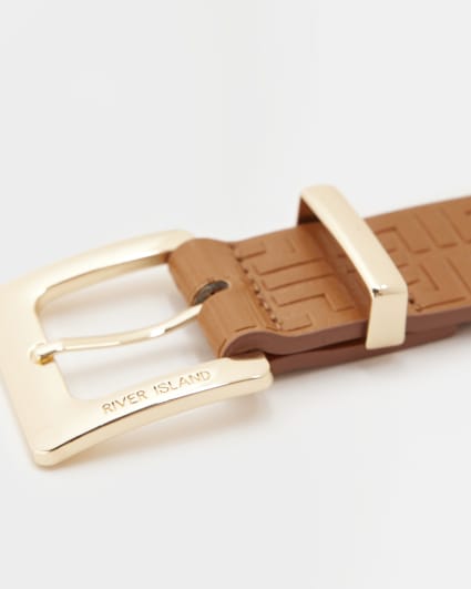 Brown embossed belt
