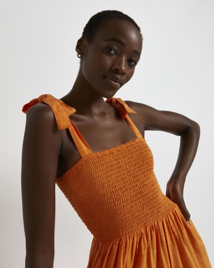 Tall orange maxi dress