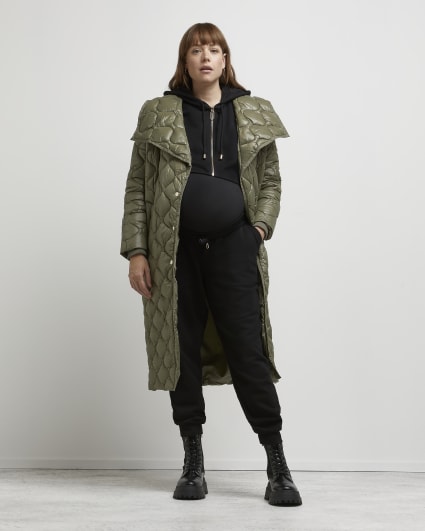 Black zip up maternity hoodie