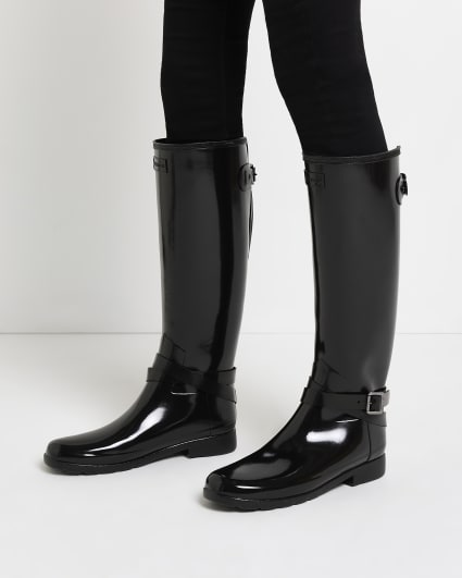 Hunter black Adjustable Tall Wellington Boots