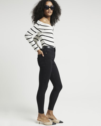 Black high waisted sculpt skinny jeans