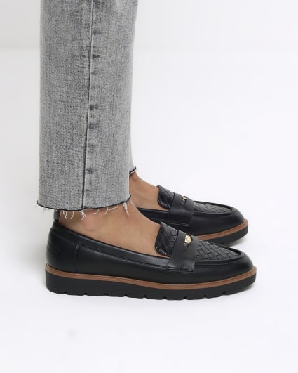 Black coin detail loafers