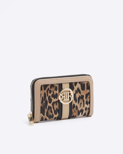 Brown leopard print purse