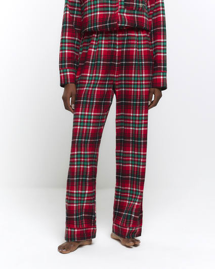 Red check pyjama trousers
