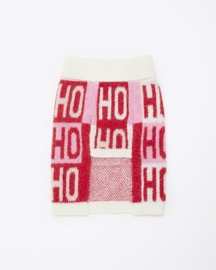 Pink Christmas dog jumper