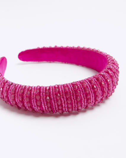 Pink Beaded Headband