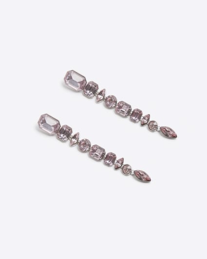Pink Stone Drop Earrings