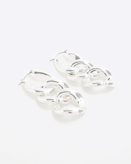 Silver Chain Link Drop Earrings