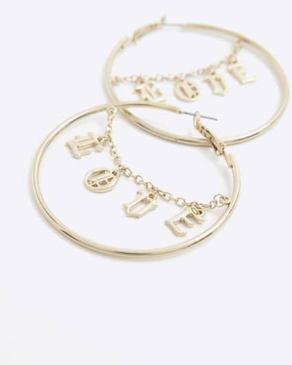 Gold Love Hoop Earrings