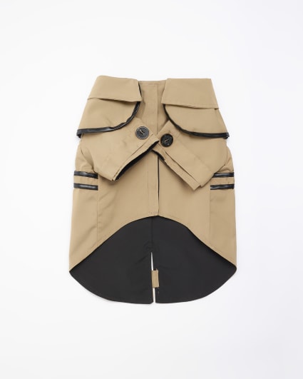 Brown dog trench coat