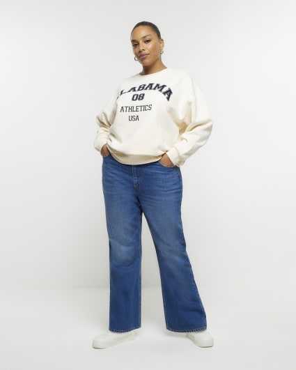 Plus beige graphic sweatshirt