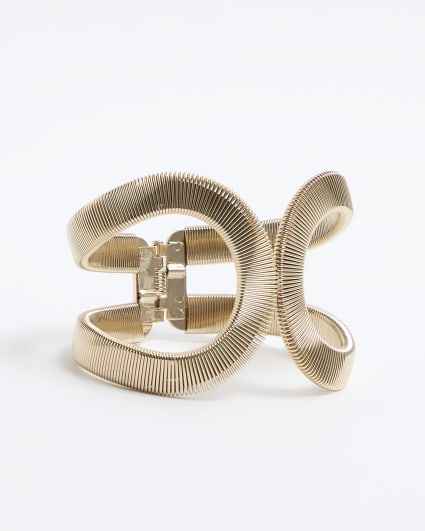Gold Textured Bangle Bracelet