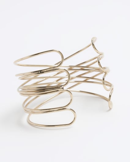 Gold Wire Cuff Bracelet