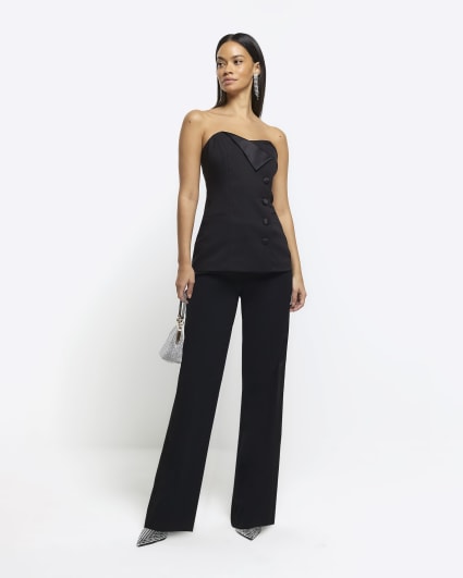 Black bandeau tux top