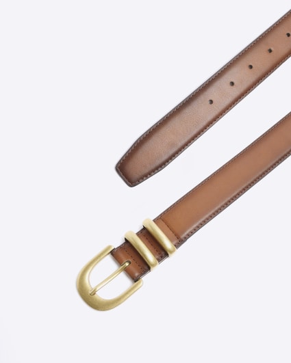 Brown faux leather belt
