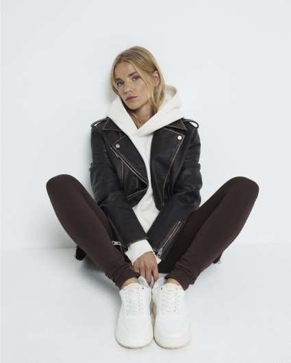 Brown high waisted leggings