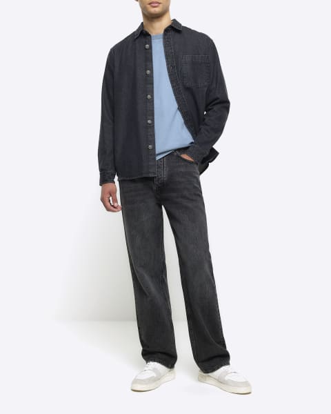 Washed blue oversized fit t-shirt