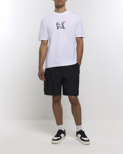 White oversized fit Japanese graphic t-shirt