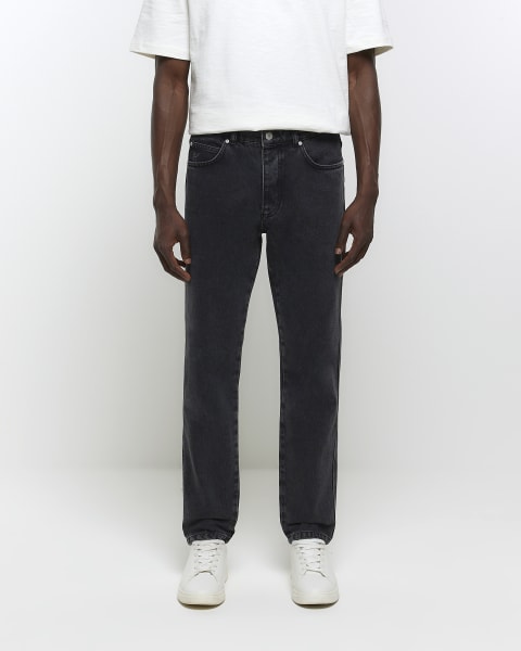 Black tapered fit jeans