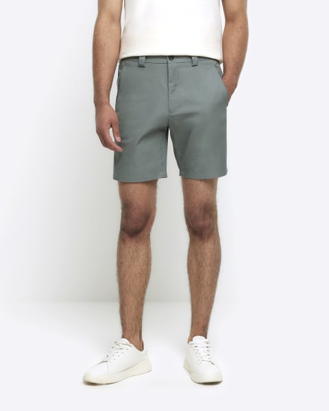 Green tapered fit shorts