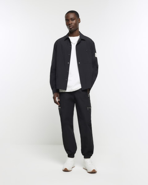 Black oversized fit utility jacket
