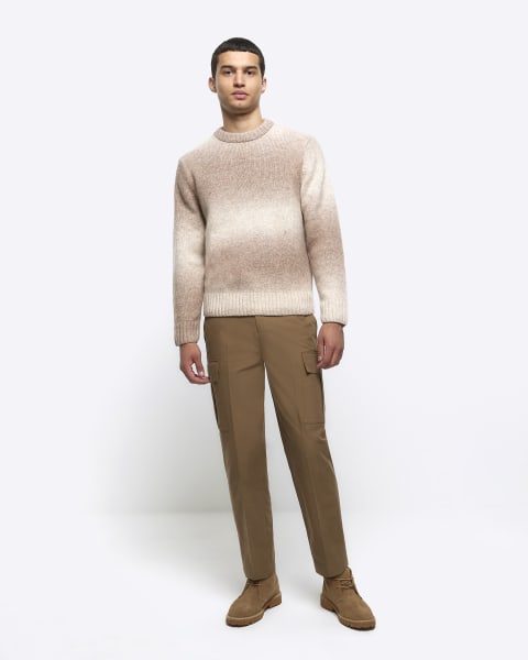 Stone slim fit ombre jumper