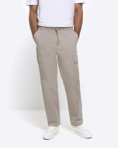 Stone slim fit utility cargo trousers