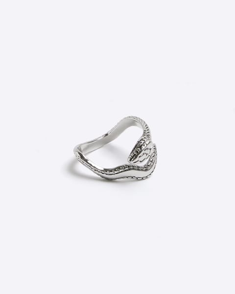 Silver colour snake wrap ring