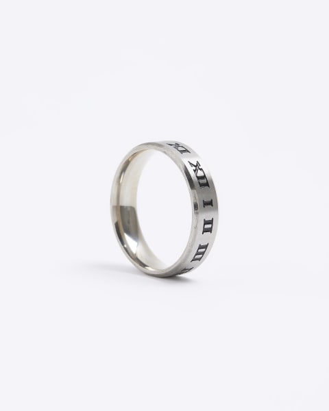 Silver colour roman number ring