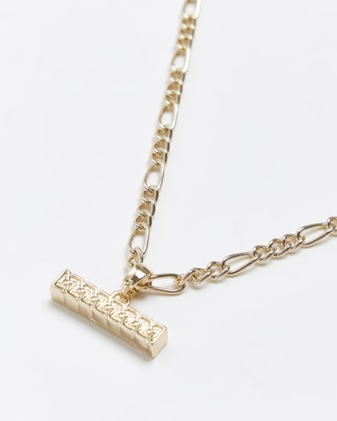 Gold colour Celtic bar necklace