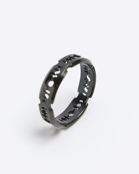 Grey steel cut out ring