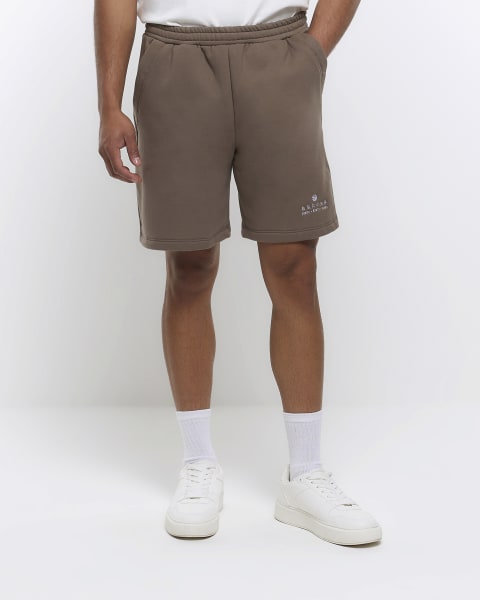 Stone regular fit embroidered shorts