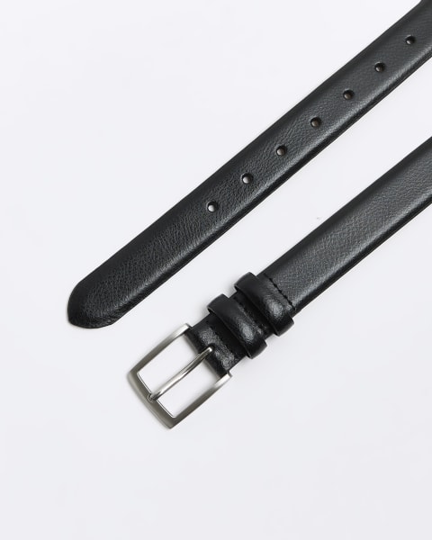 Black leather suit belt